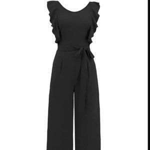 NWT C.CLINE | Black Belted Flutter-Sleeve Jumpsuit